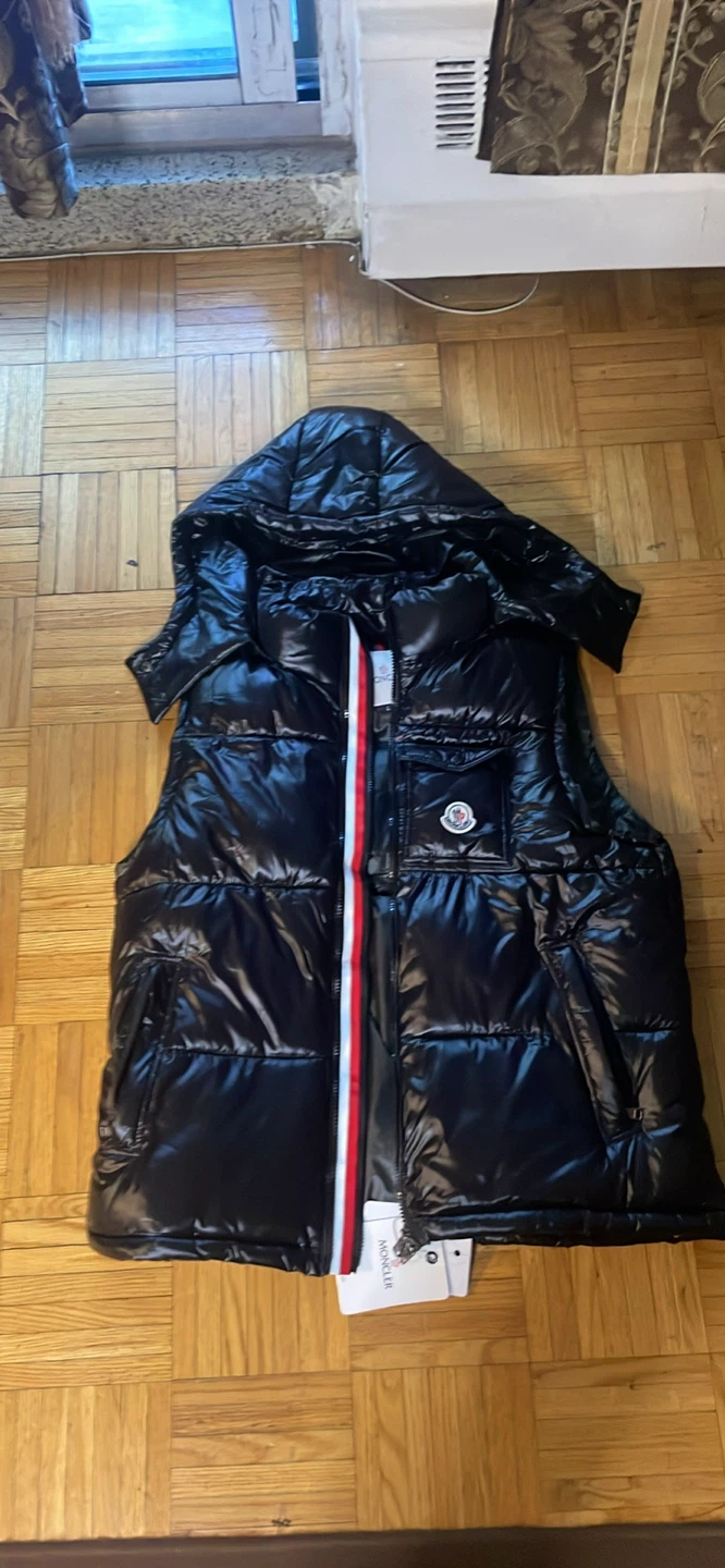 Moncler Hooded Down Vest Black
