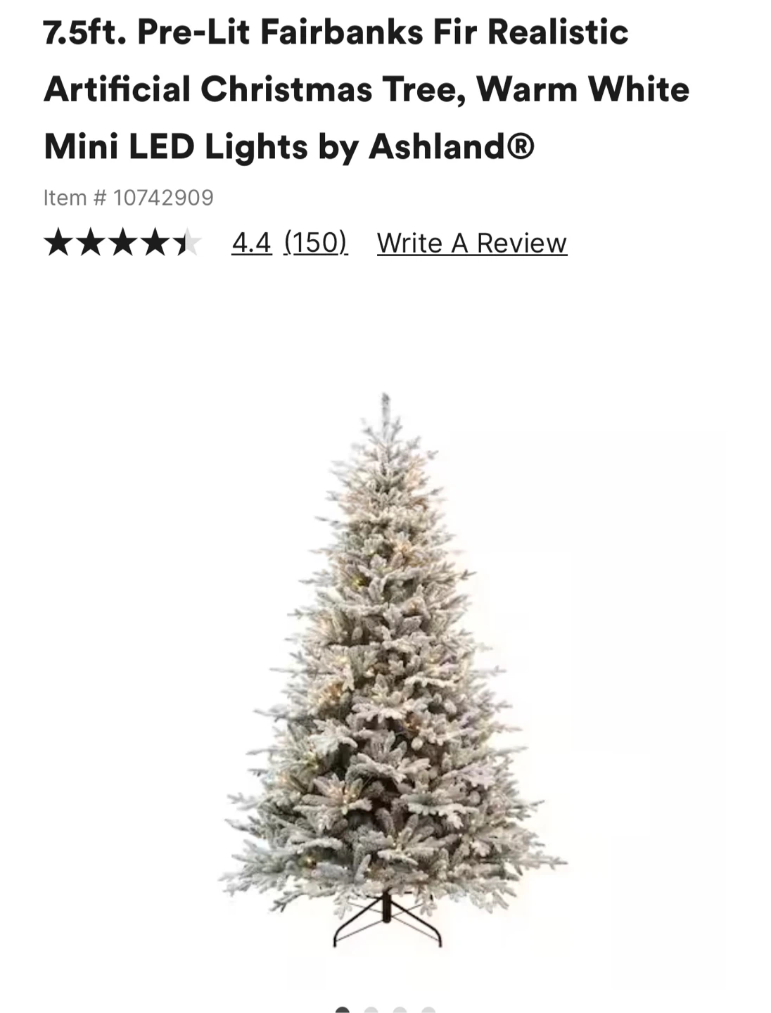 Ashland 7.5ft Fairbanks Fir Pre-Lit Christmas Tree