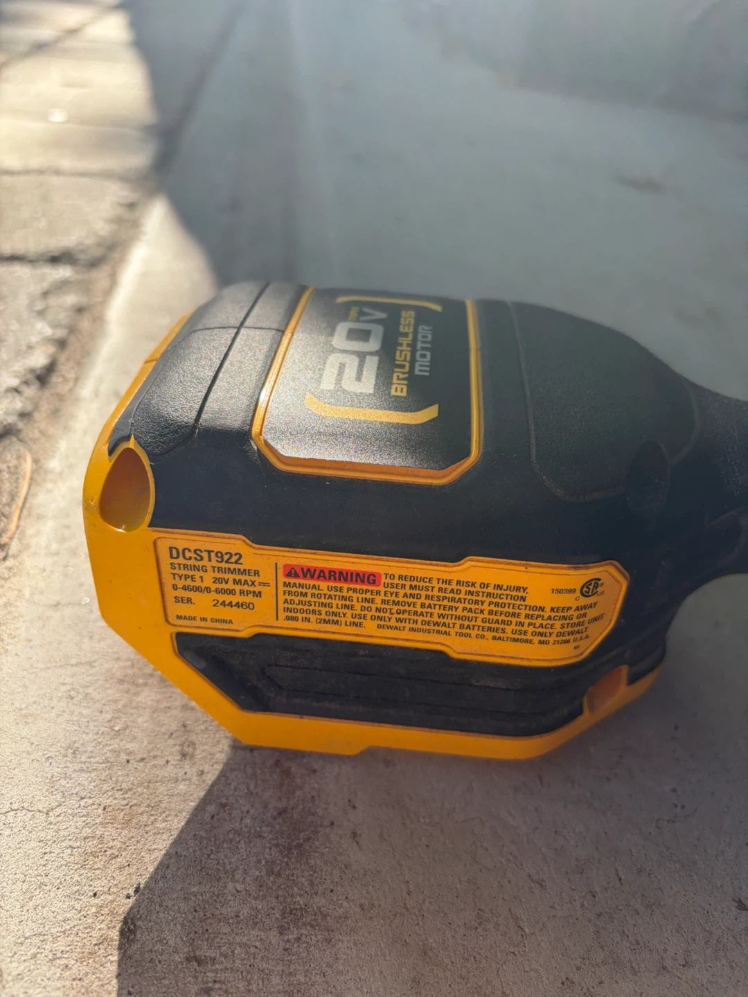 DEWALT 20V Max Brushless String Trimmer DCST922