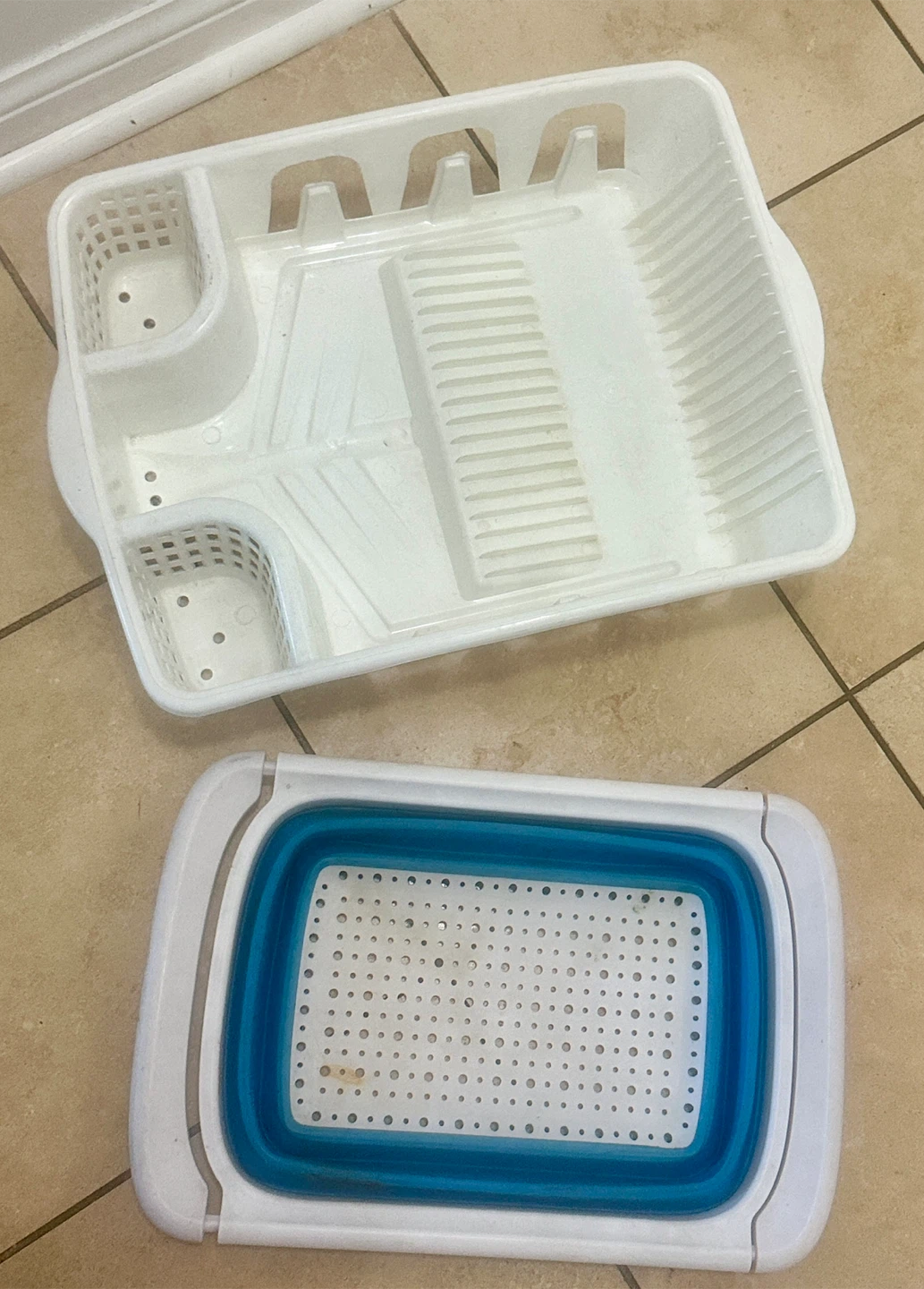 dish drying rack with basket