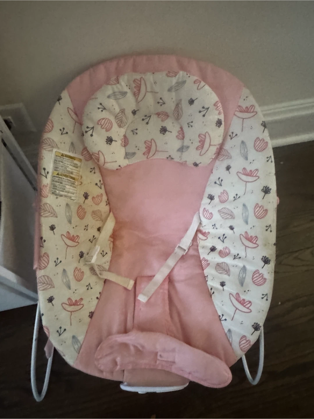 Baby Bouncer Chair in Floral Pink
