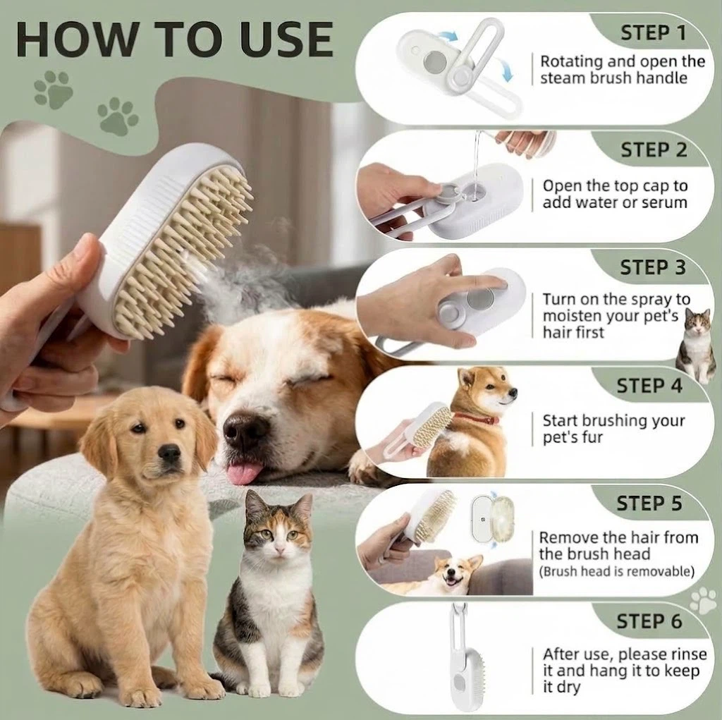 Electric Spray Massage Pet Brush - photo 4