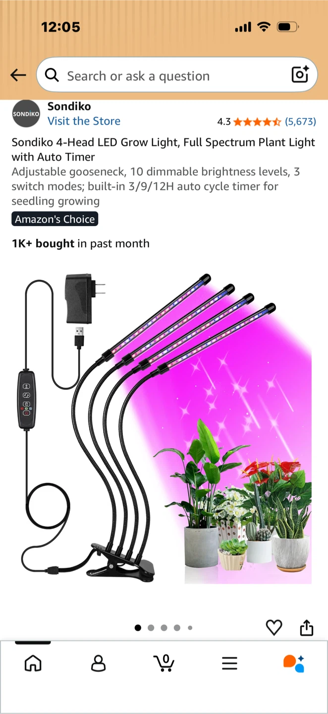 Sondiko 4-Head LED Grow Light