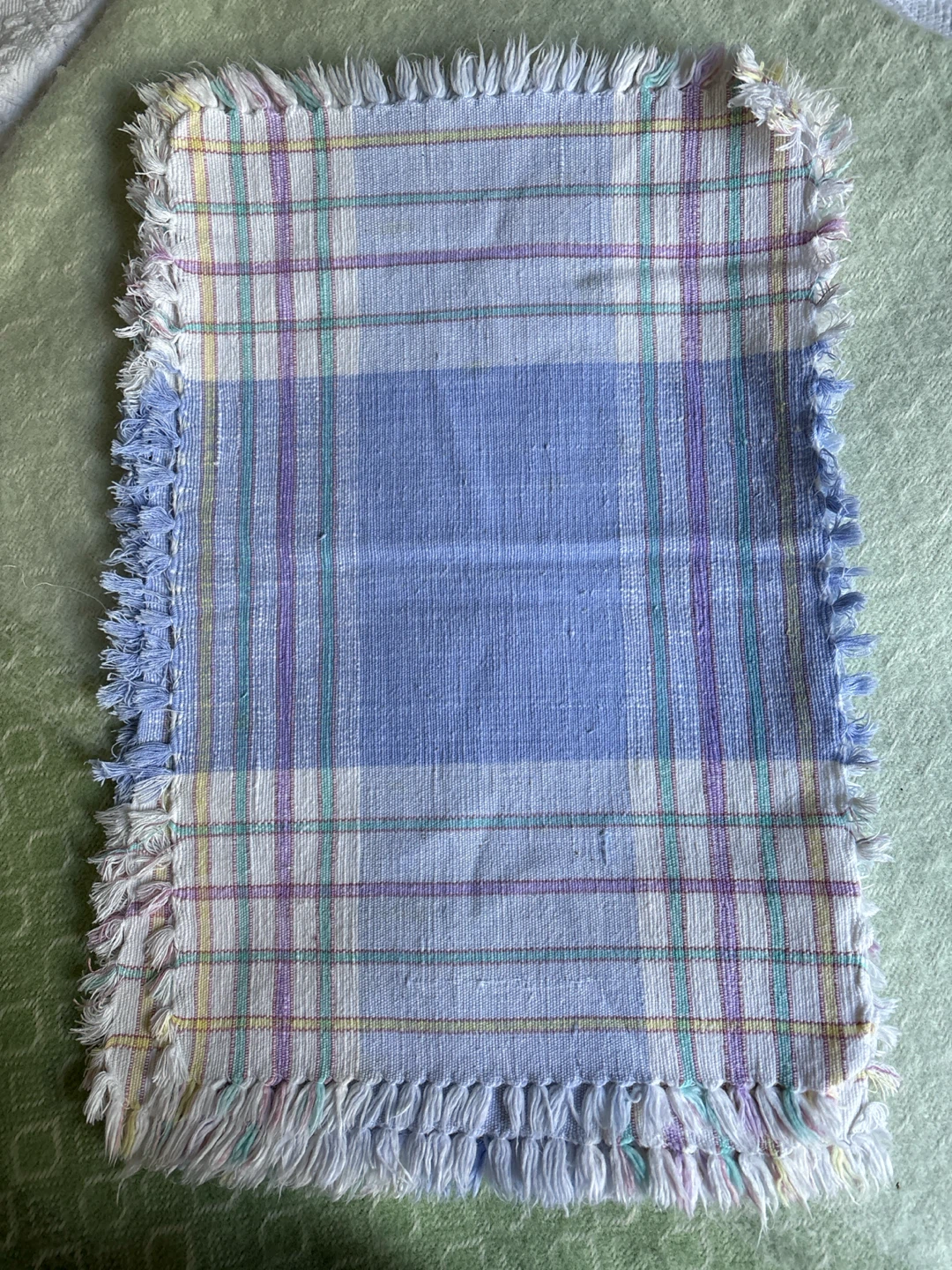 Set of 6 Plaid Fringed Placemats - photo 2