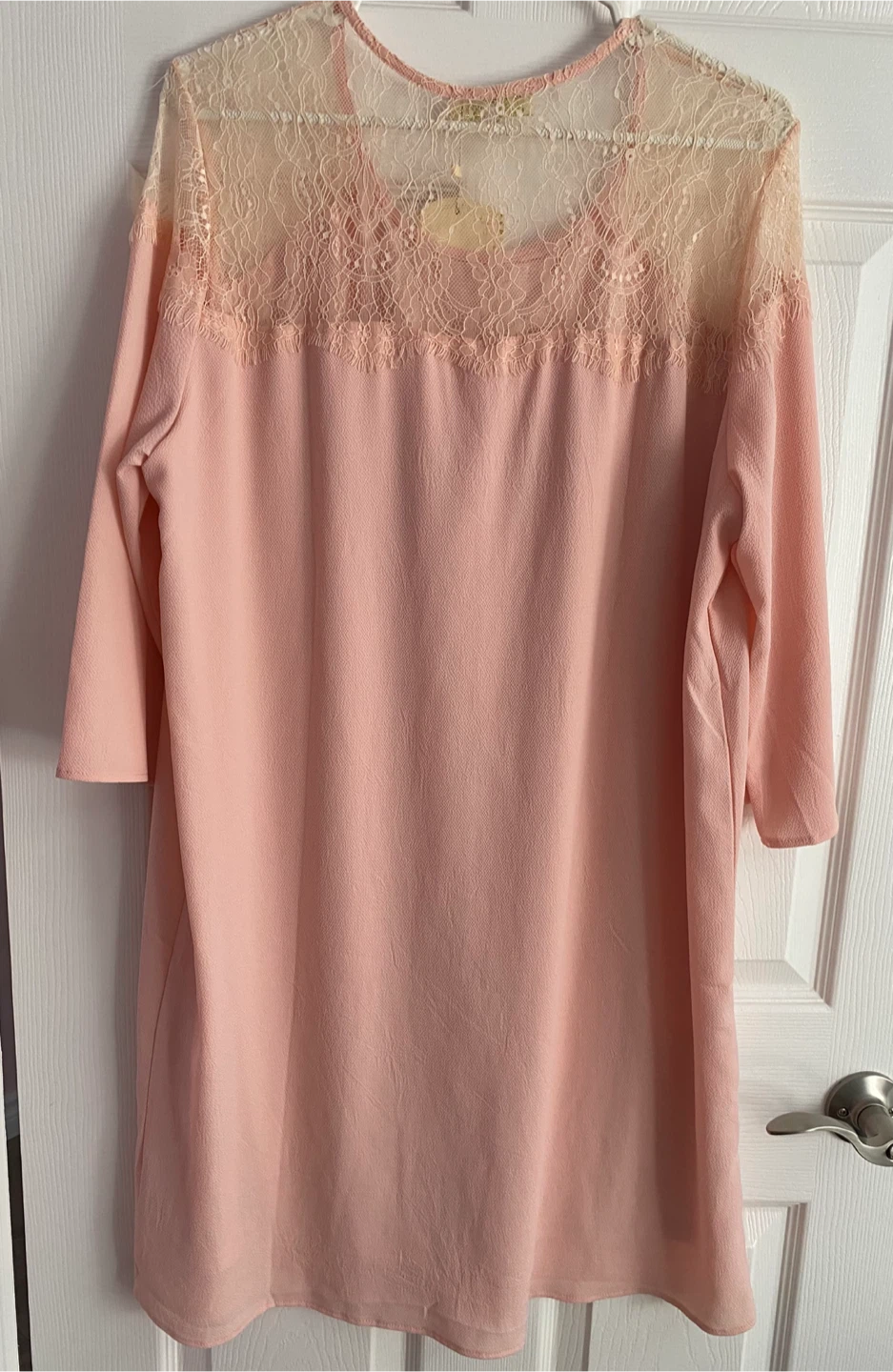 LAKLOOK Pink Lace Detail Dress - Size XL - photo 4