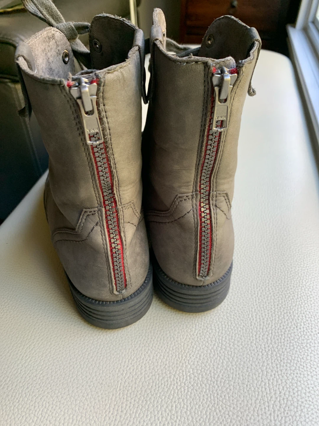 Leather Rockport Grey Lace-Up Boots
