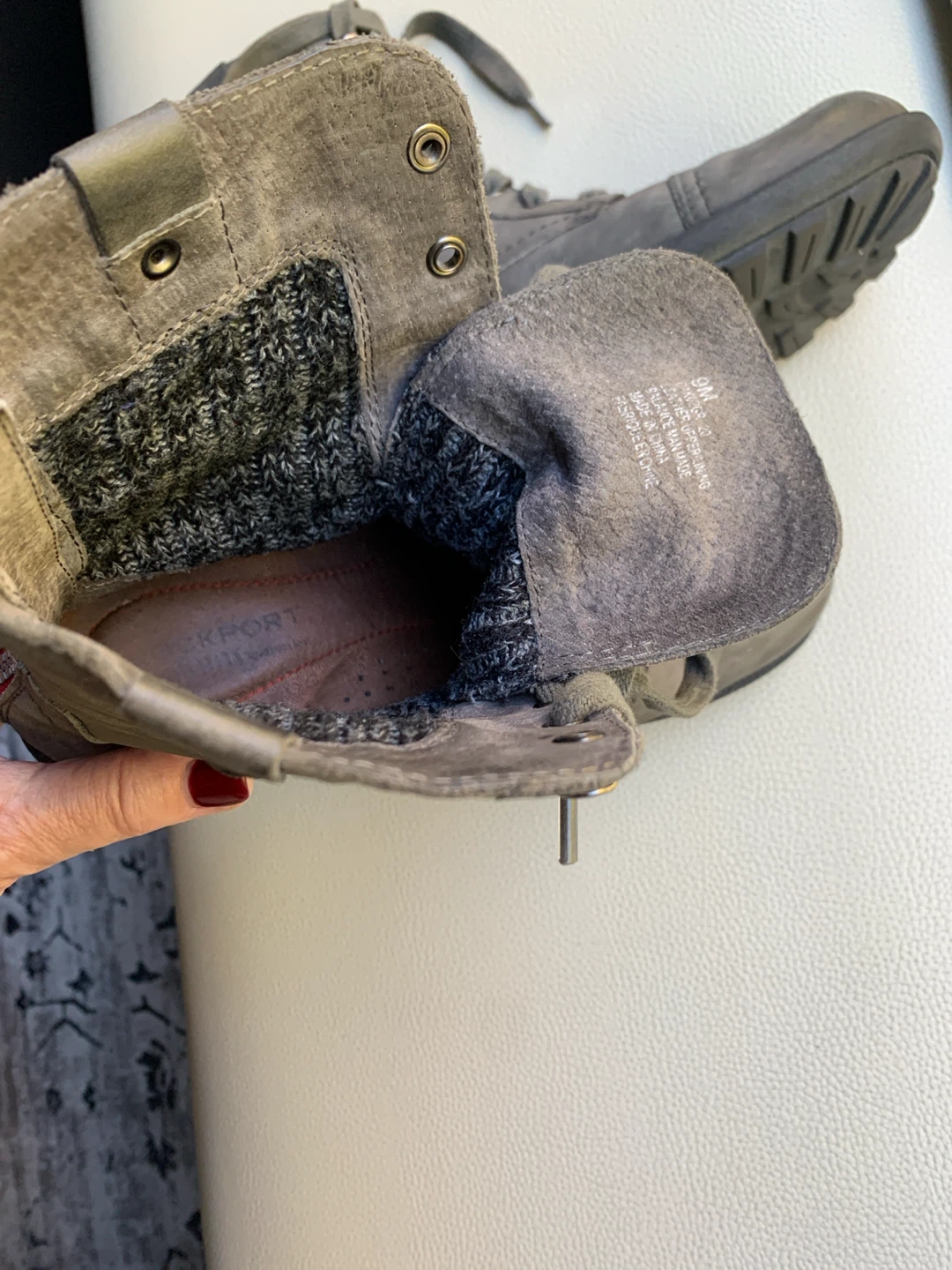Leather Rockport Grey Lace-Up Boots - photo 3