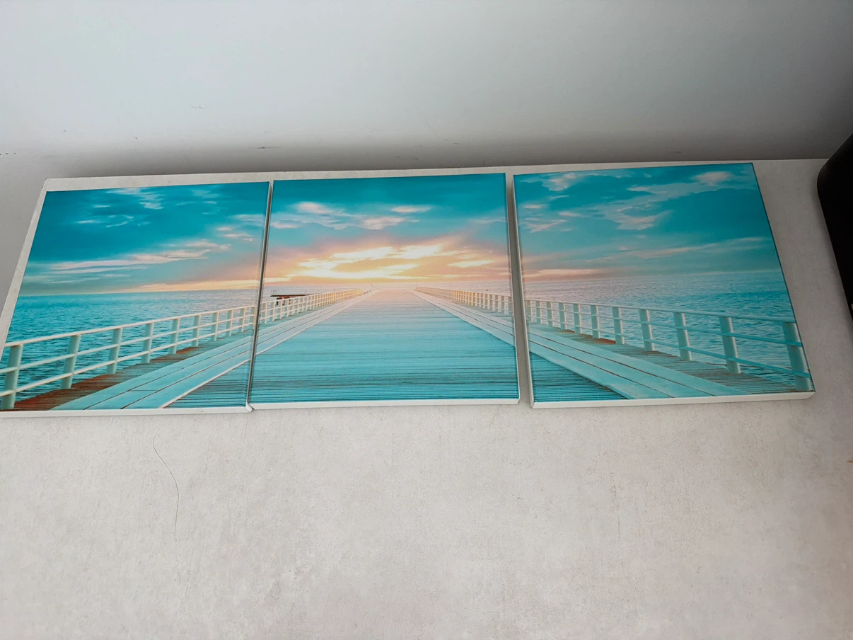 3-Piece Pier Sunset Canvas Wall Art