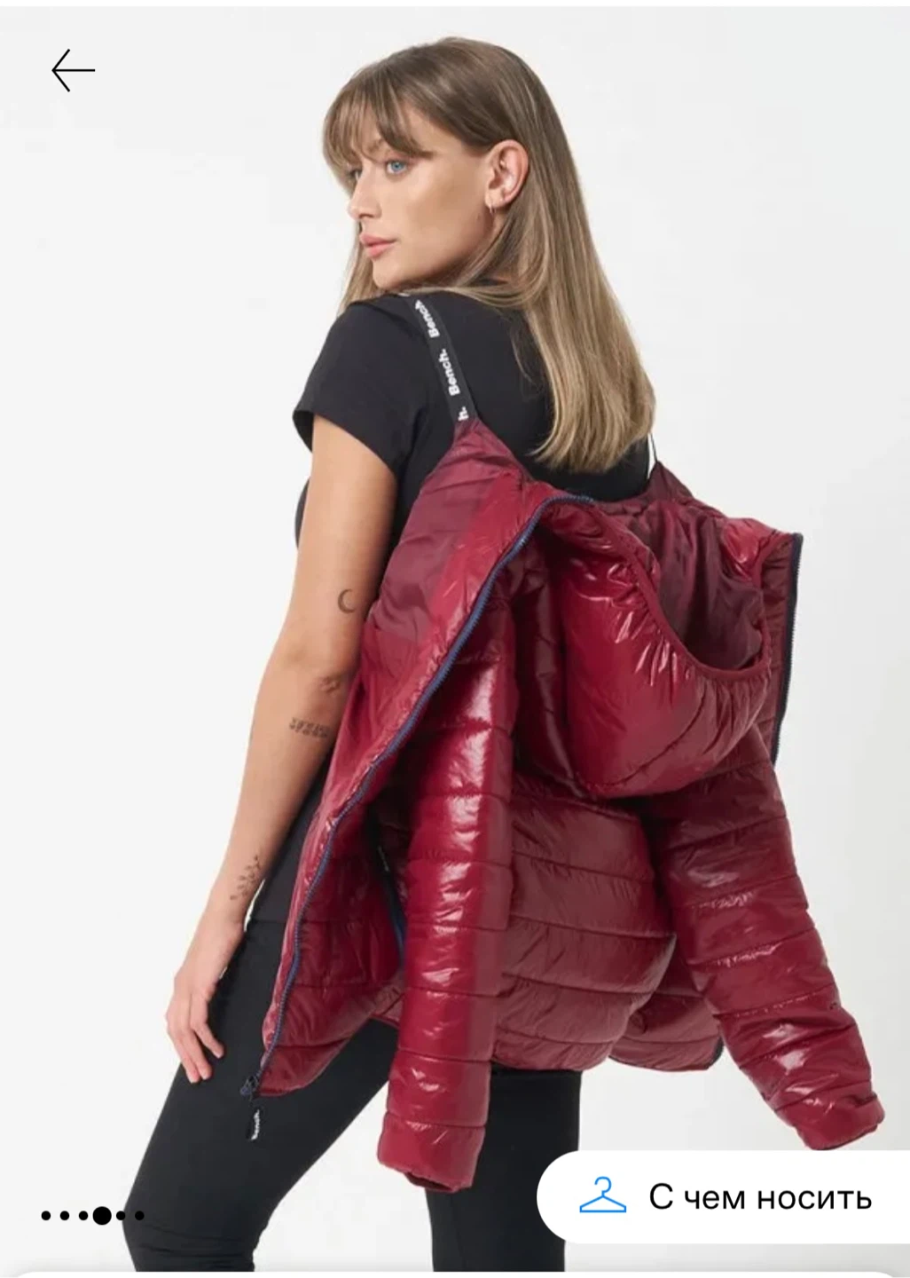Bench Ladies Burgundy Red Puffer Jacket / medium-large - photo 3