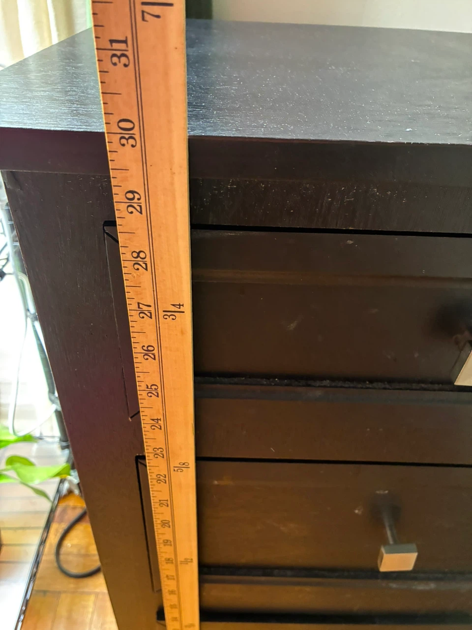 Black 3-Drawer Nightstand - photo 2