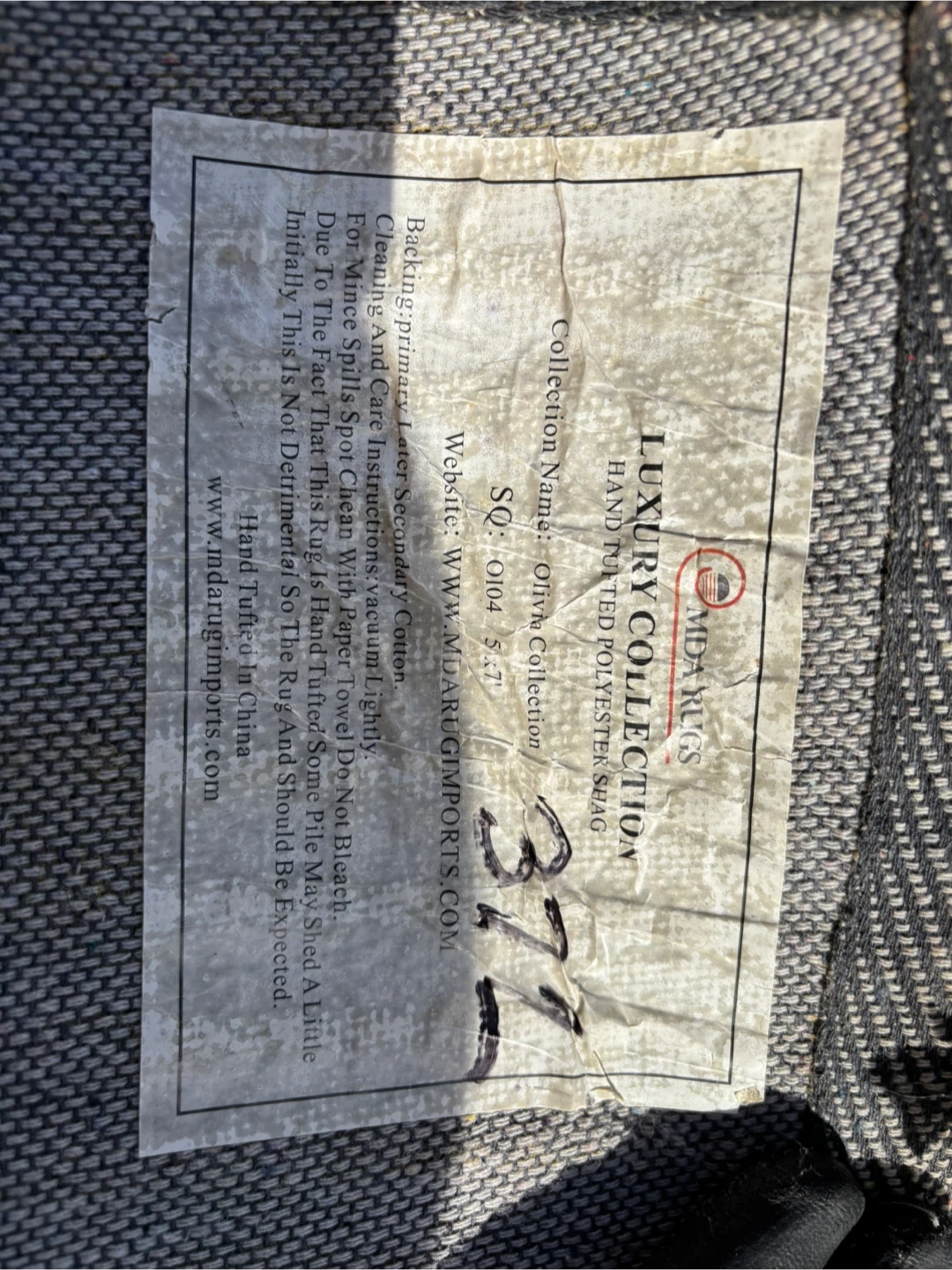 Valued $ 200 Luxury MDA Rugs Olivia Collection Shag Rug like new - photo 3
