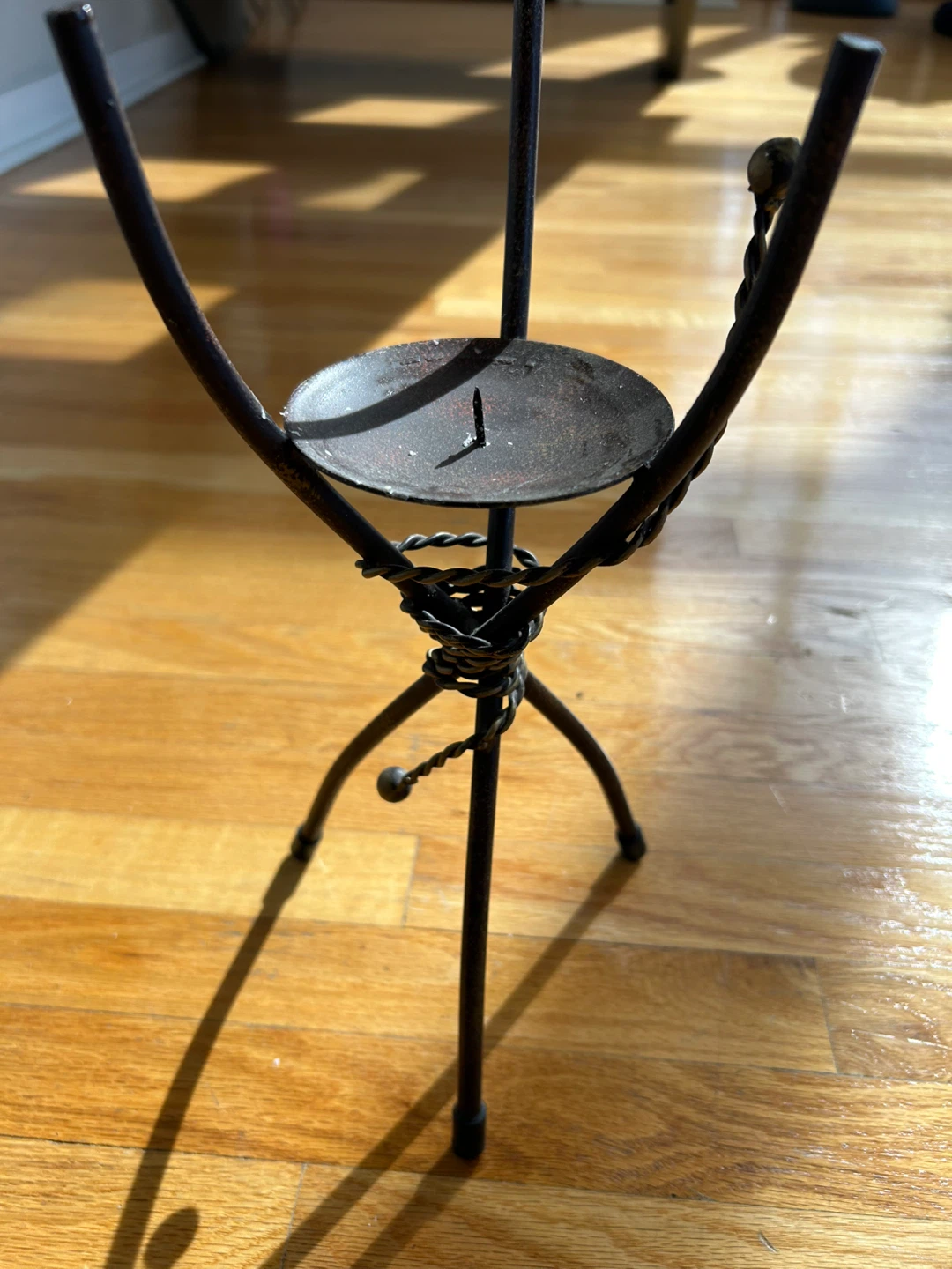 Wrought iron candle holder