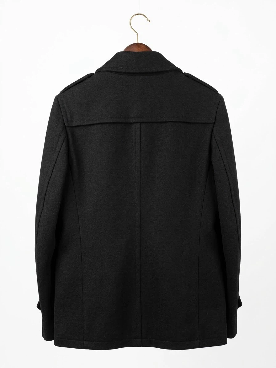 Burberry London Black Wool Cashmere Peacoat sz M - photo 2