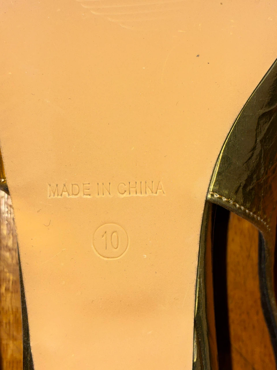 Gold Metallic Pointed Toe Slingback Flats Size 10 - photo 2