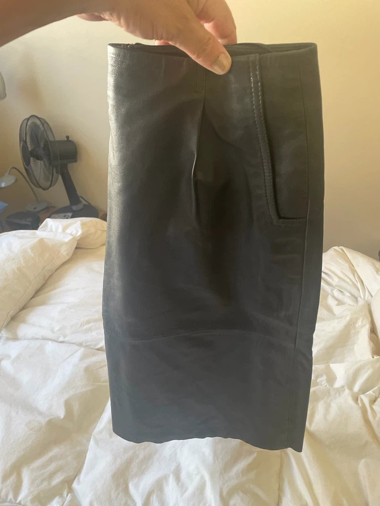 NEW FRENCH CONNECTION LADIES SIZE 8 MIDI LEATHER SKIRT
