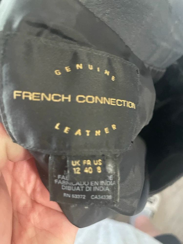 NEW FRENCH CONNECTION LADIES SIZE 8 MIDI LEATHER SKIRT - photo 3