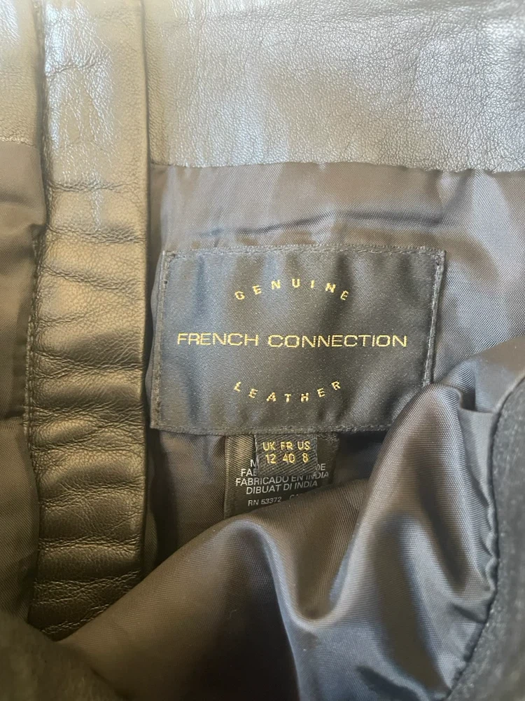 NEW FRENCH CONNECTION LADIES SIZE 8 MIDI LEATHER SKIRT - photo 4