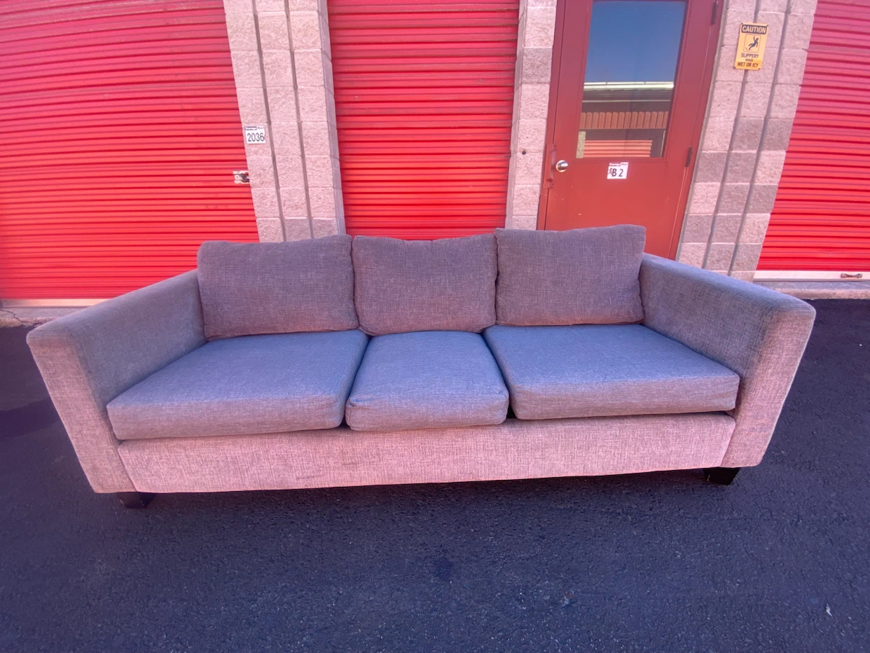 Three-Seater Grey Fabric Sofa - photo 3
