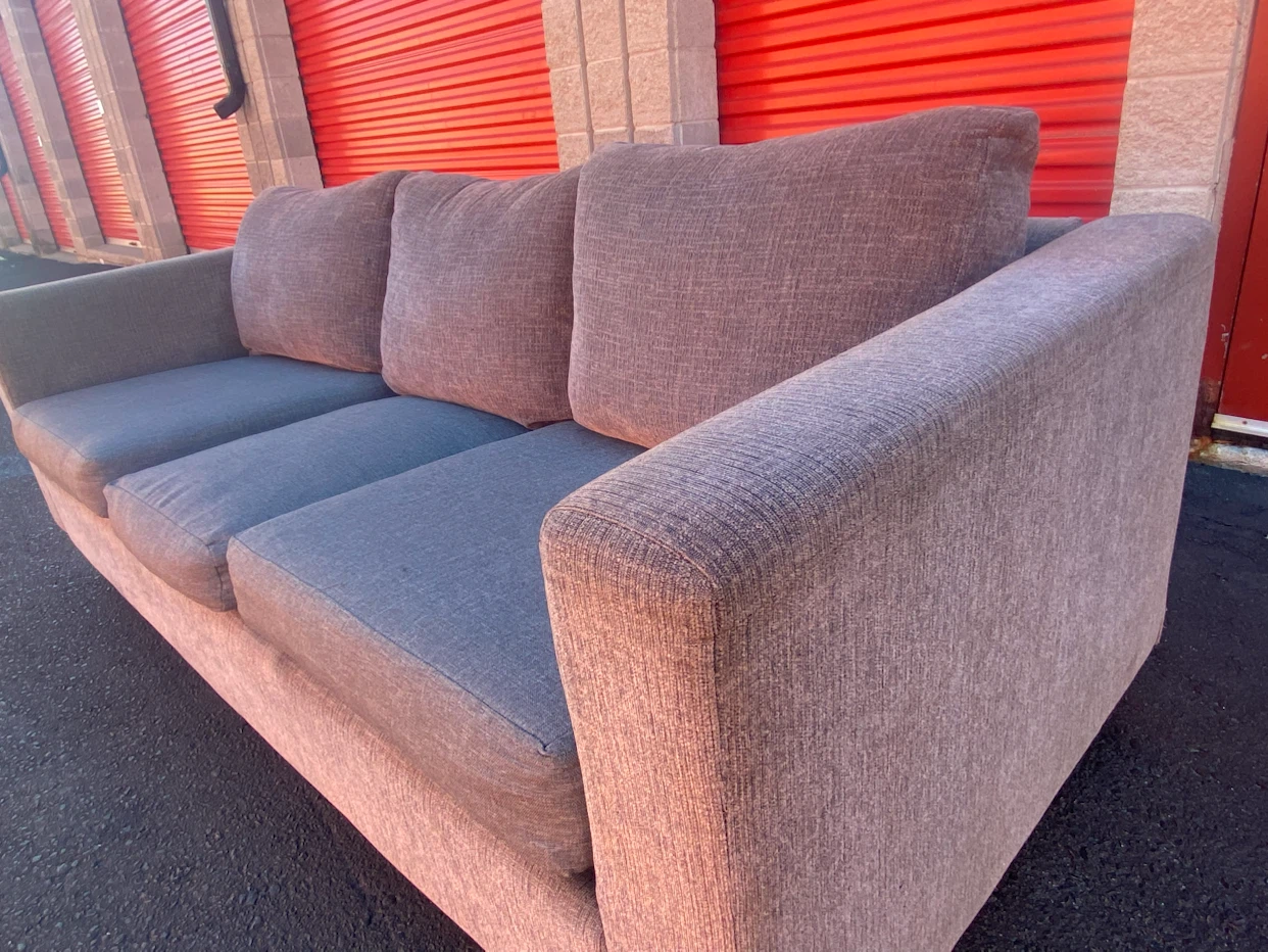 Three-Seater Grey Fabric Sofa - photo 4