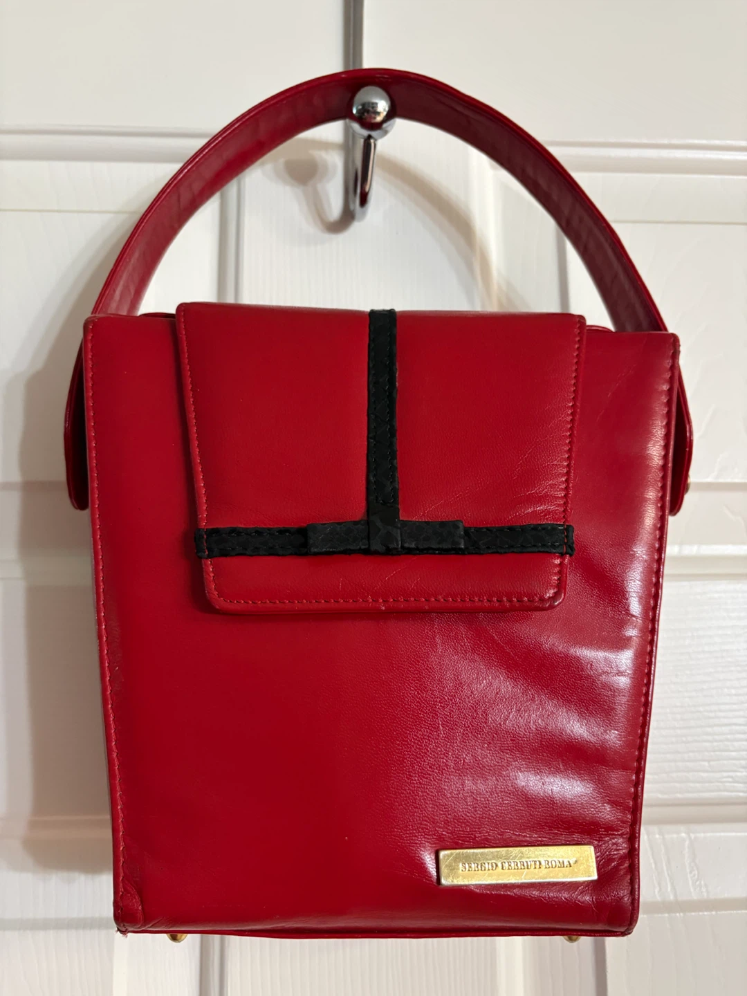 Sergio Cerruti Roma Red Leather Handbag