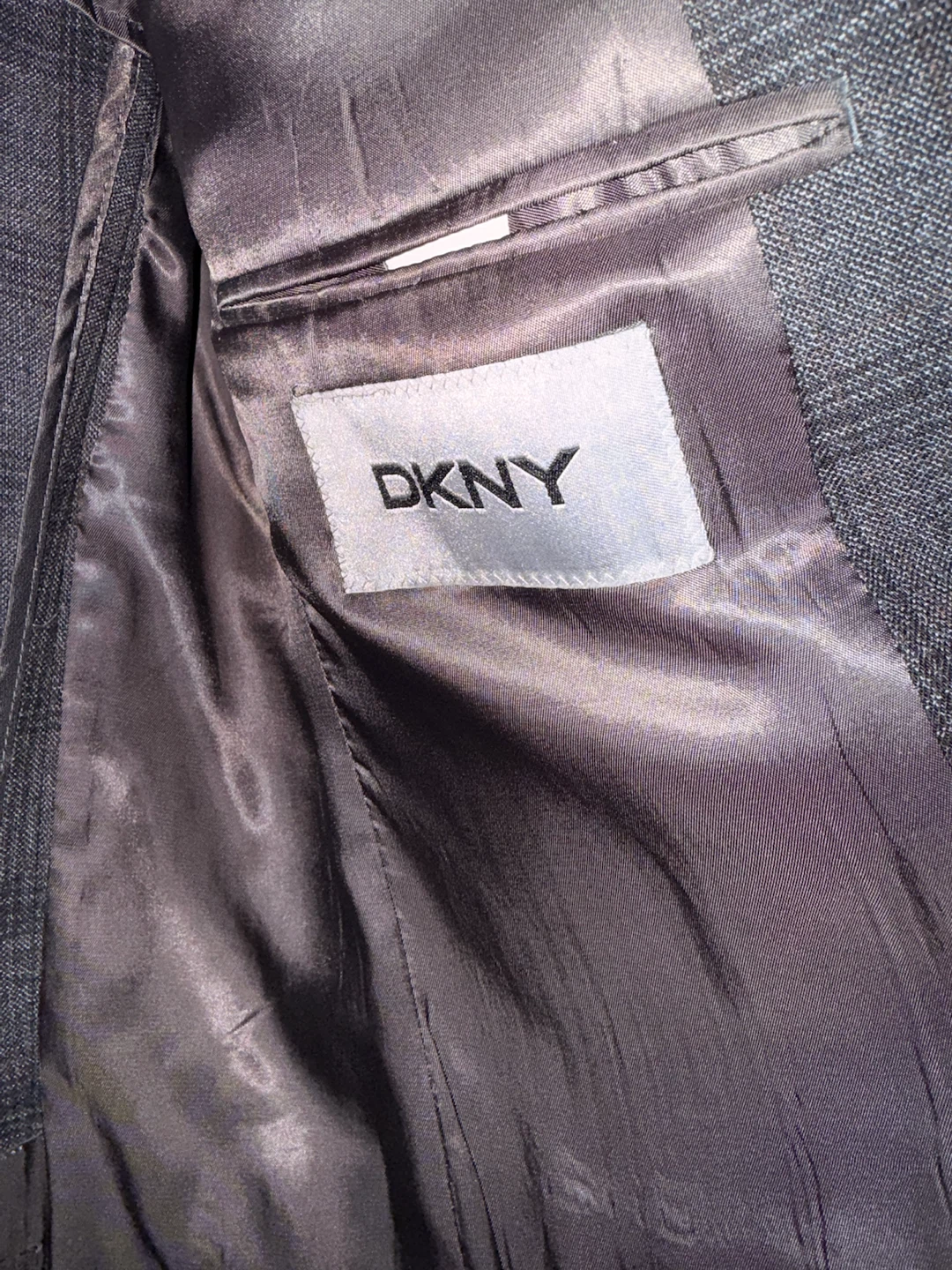 DKNY Men's 100% Wool Plaid Sport Coat Blazer - Size 40L Cleaned - photo 5