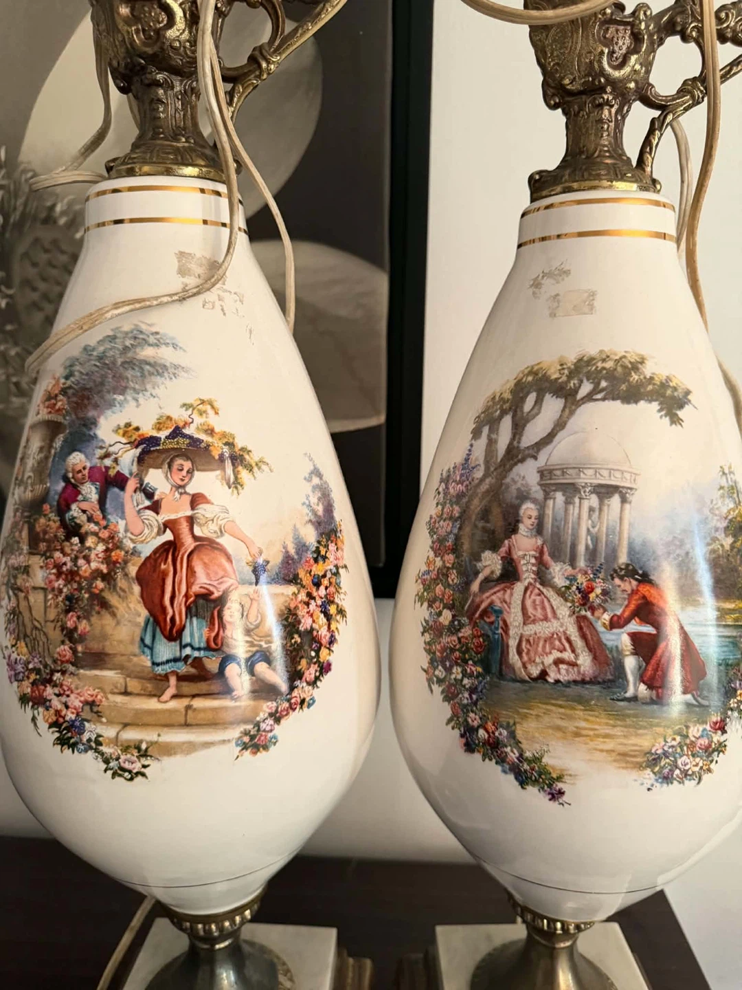 lampes à poser vintage en porcelaine - photo 2