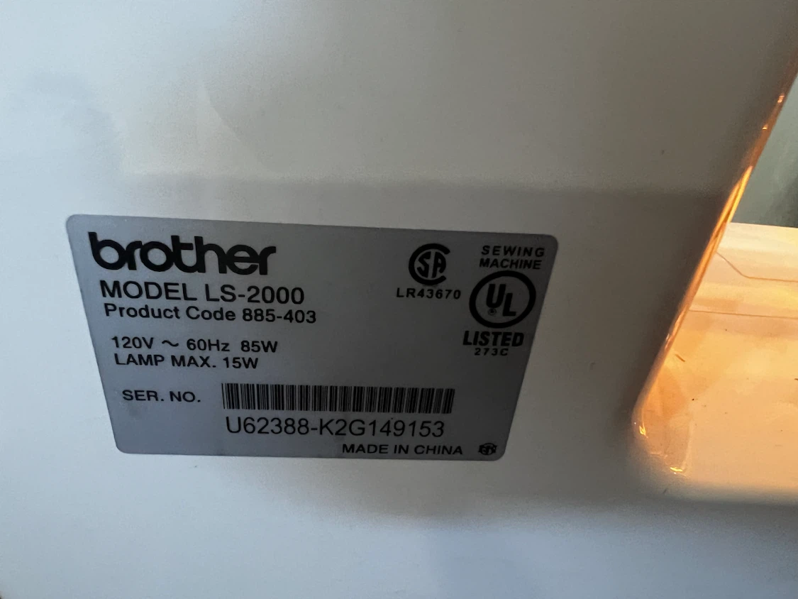Brother LS-2000 Sewing Machine - photo 4