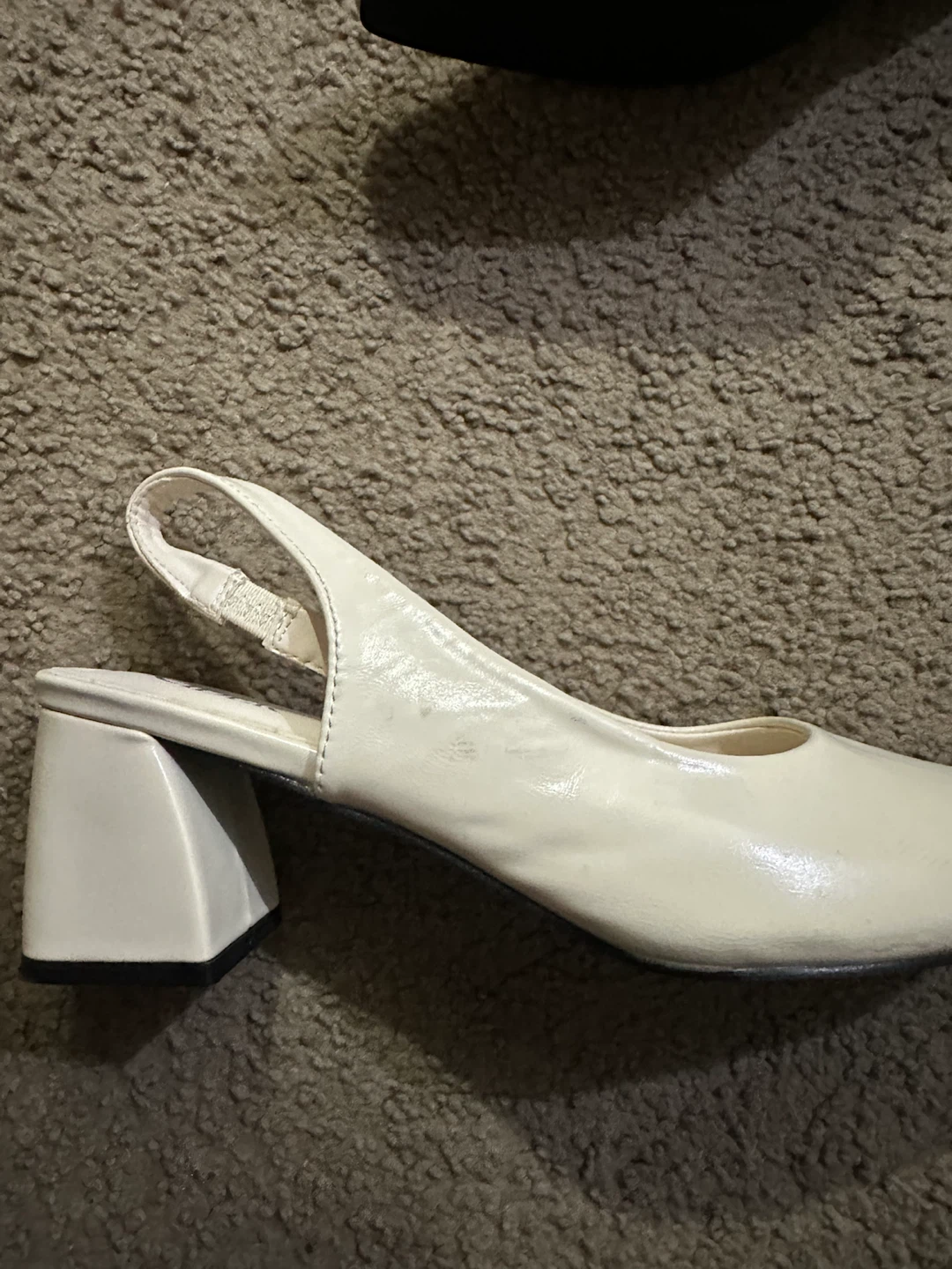 Cream Square-Toe Slingback Heels – Size 7 - photo 4