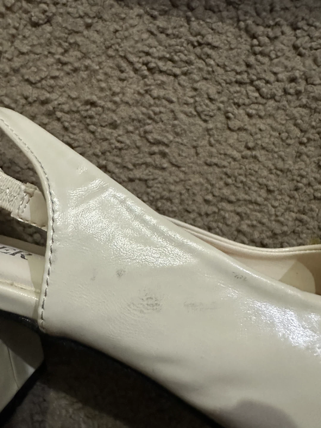 Cream Square-Toe Slingback Heels – Size 7 - photo 5