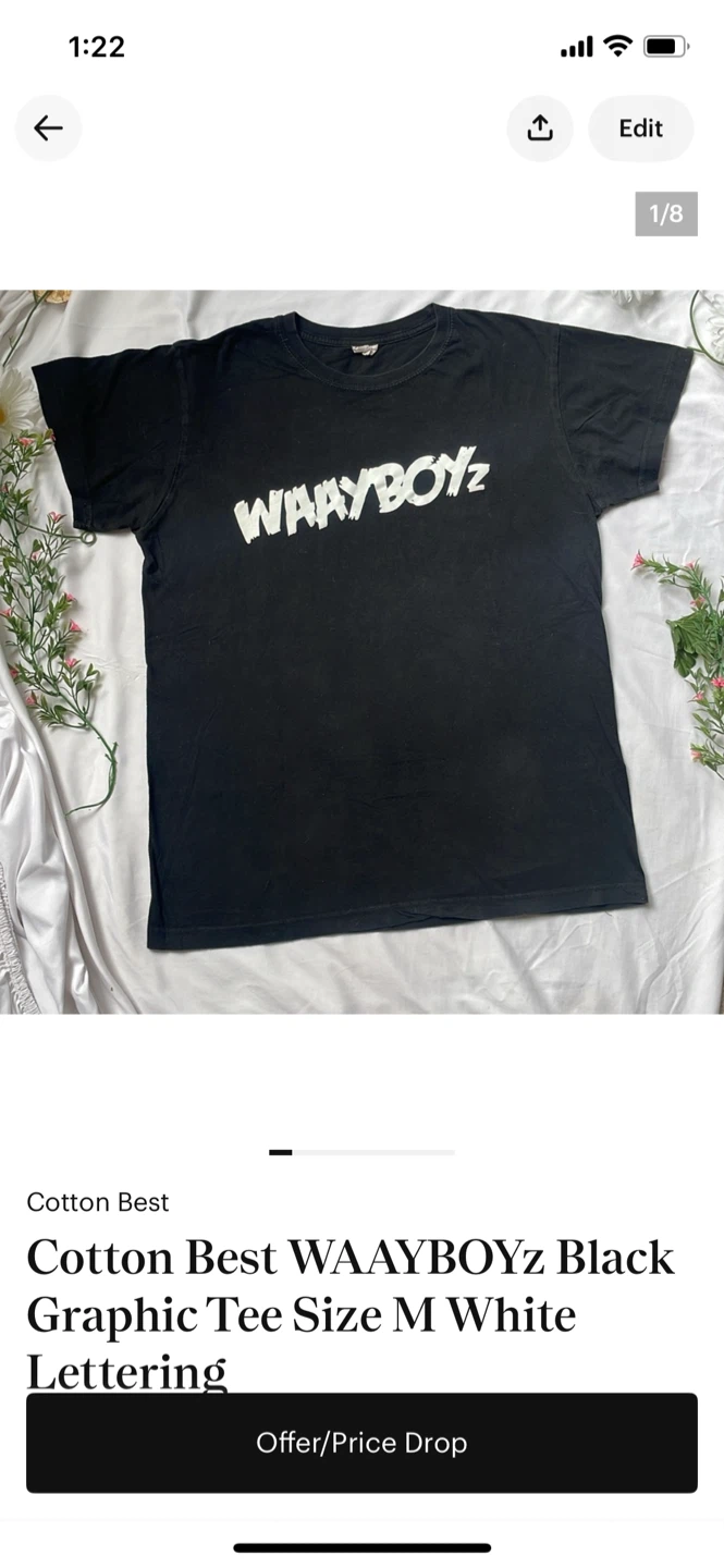 Cotton Best WAAYBOYZ Black Graphic Tee Size M