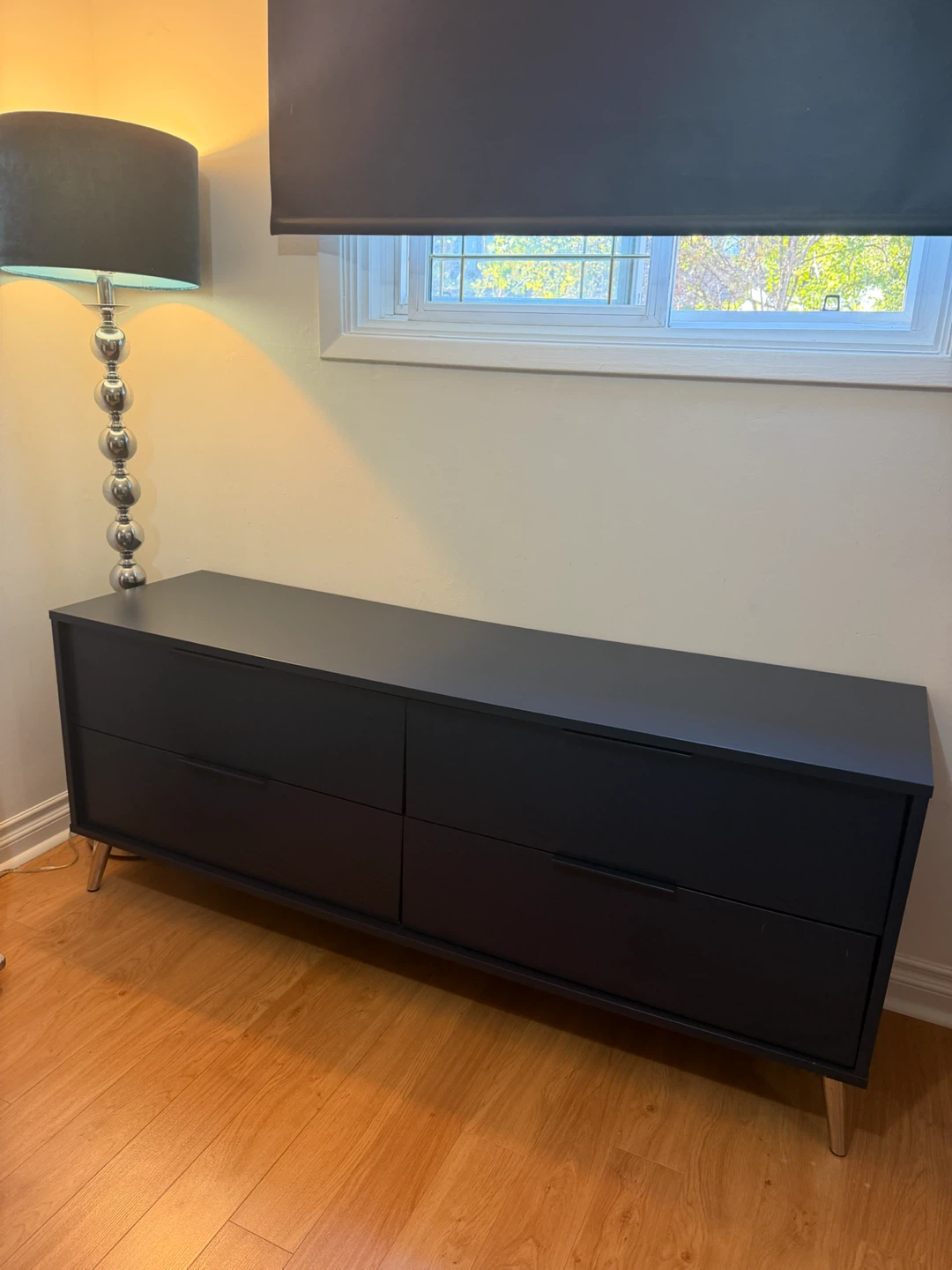 IKEA Navy blue very long  dresser with 4 drawers