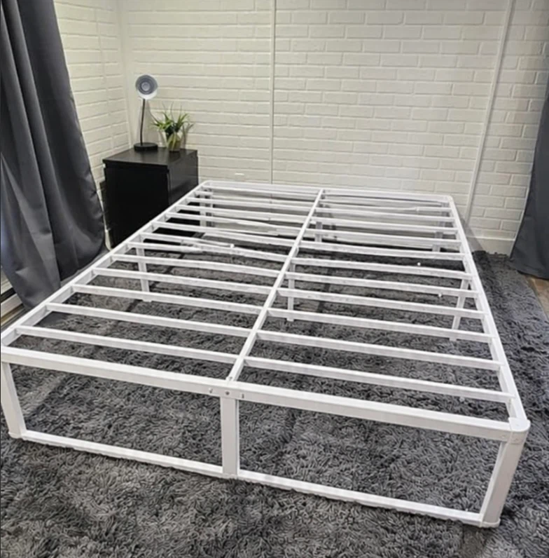 White Metal Queen Bed Frame