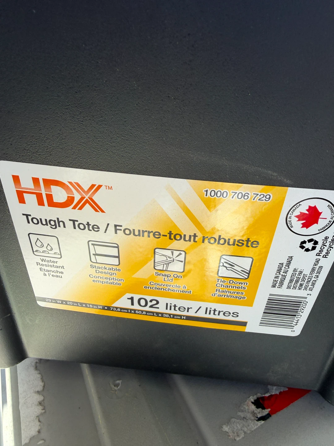 HDX 102L Tough Tote Storage Bin