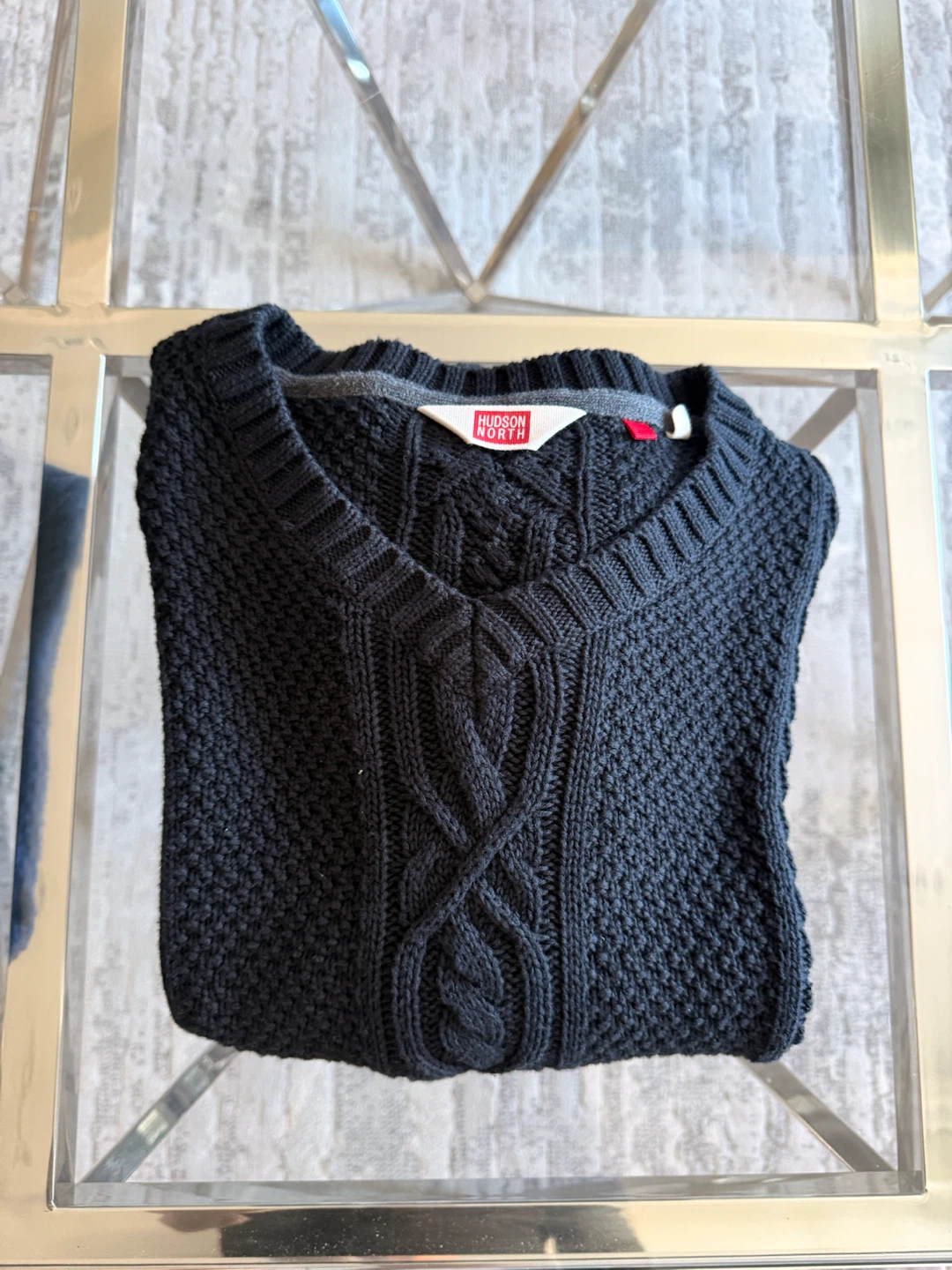 Pair of Hudson North 100% Cotton Cable Knit Sweaters (HBC) Mint - photo 3