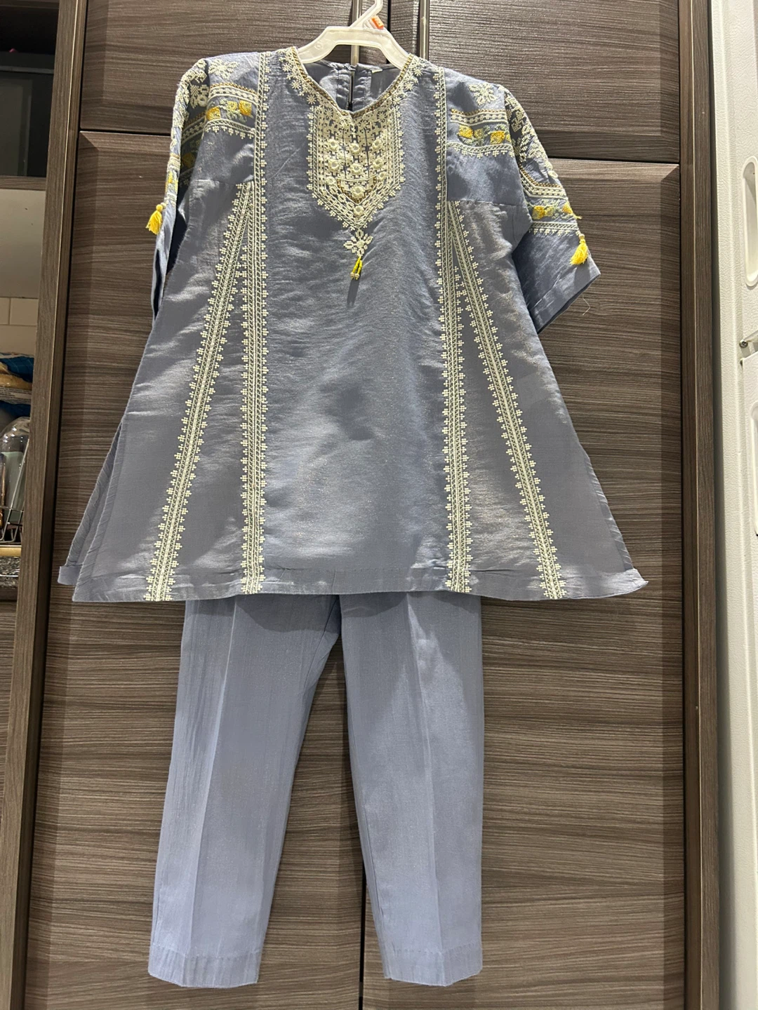 Ethnic Kids Blue Embroidered Outfit