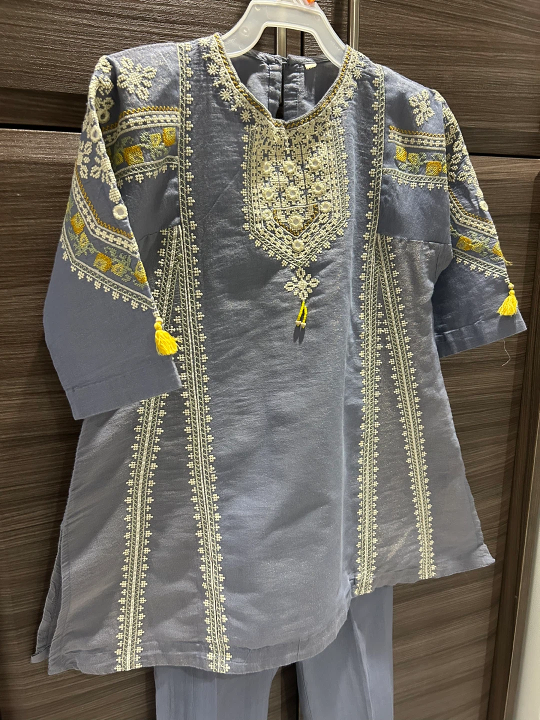 Ethnic Kids Blue Embroidered Outfit - photo 3