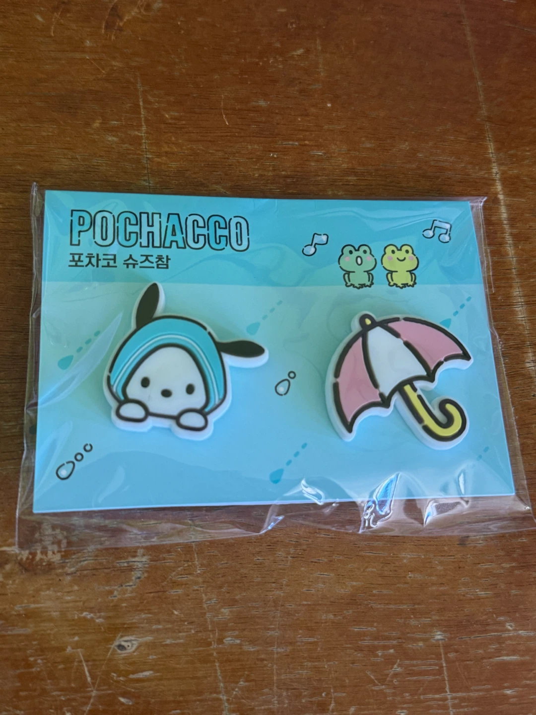 Sanrio Pochacco Shoe Charms with small hand bag