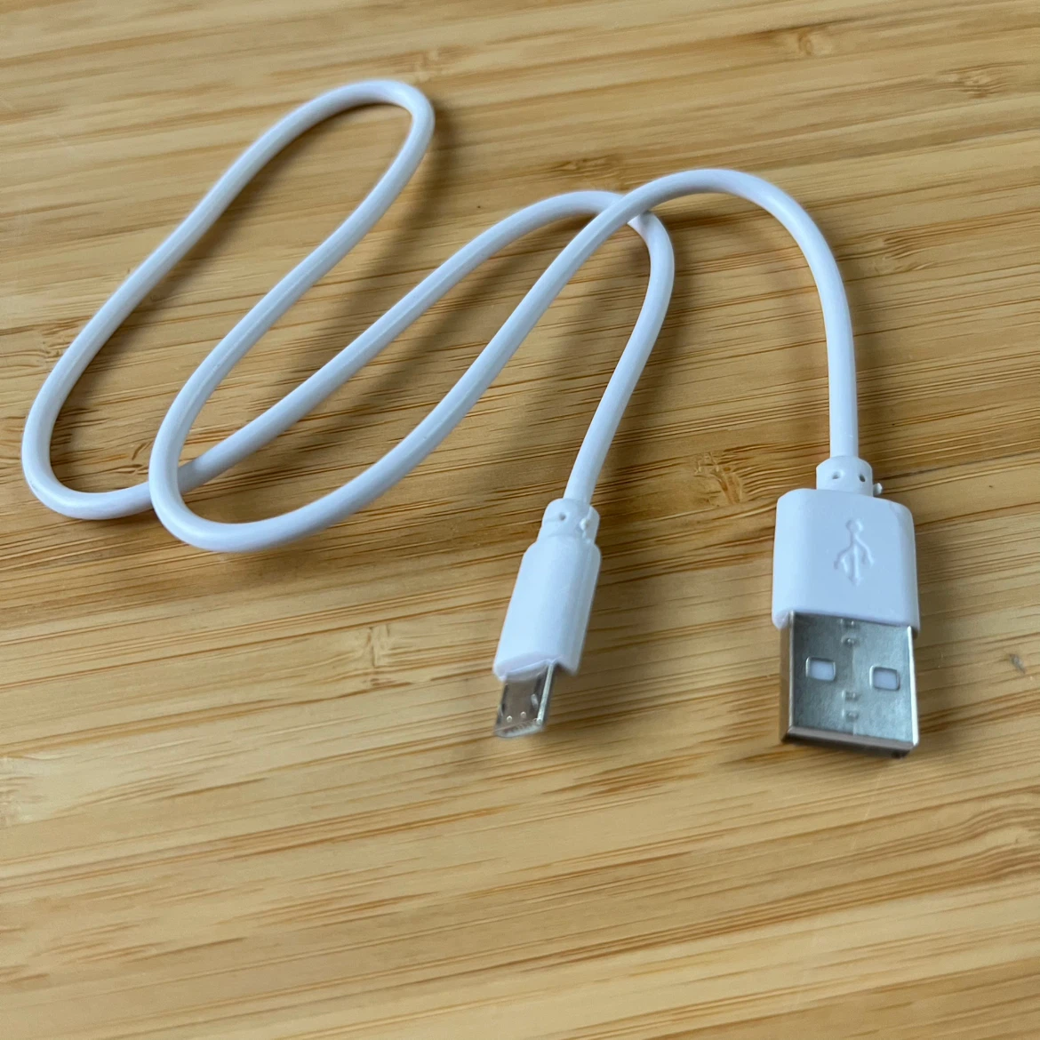 White USB-A to USB-C Charging Cable (19 Inches)