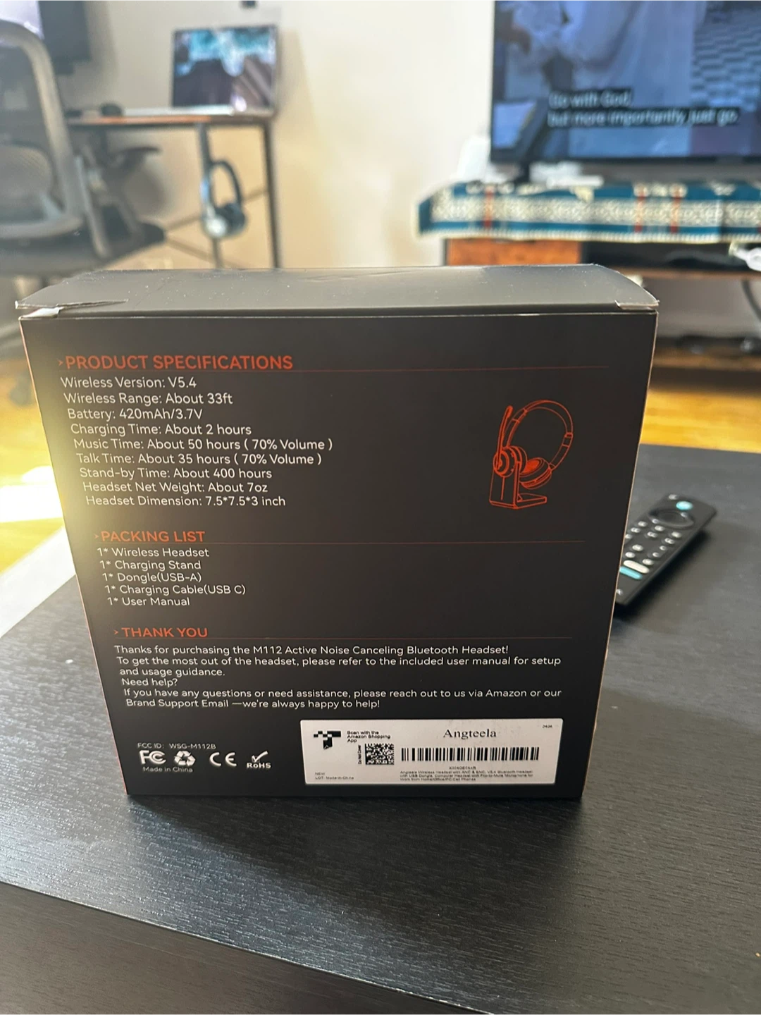 Angteela M112 Active Noise Canceling Wireless Headset - photo 2