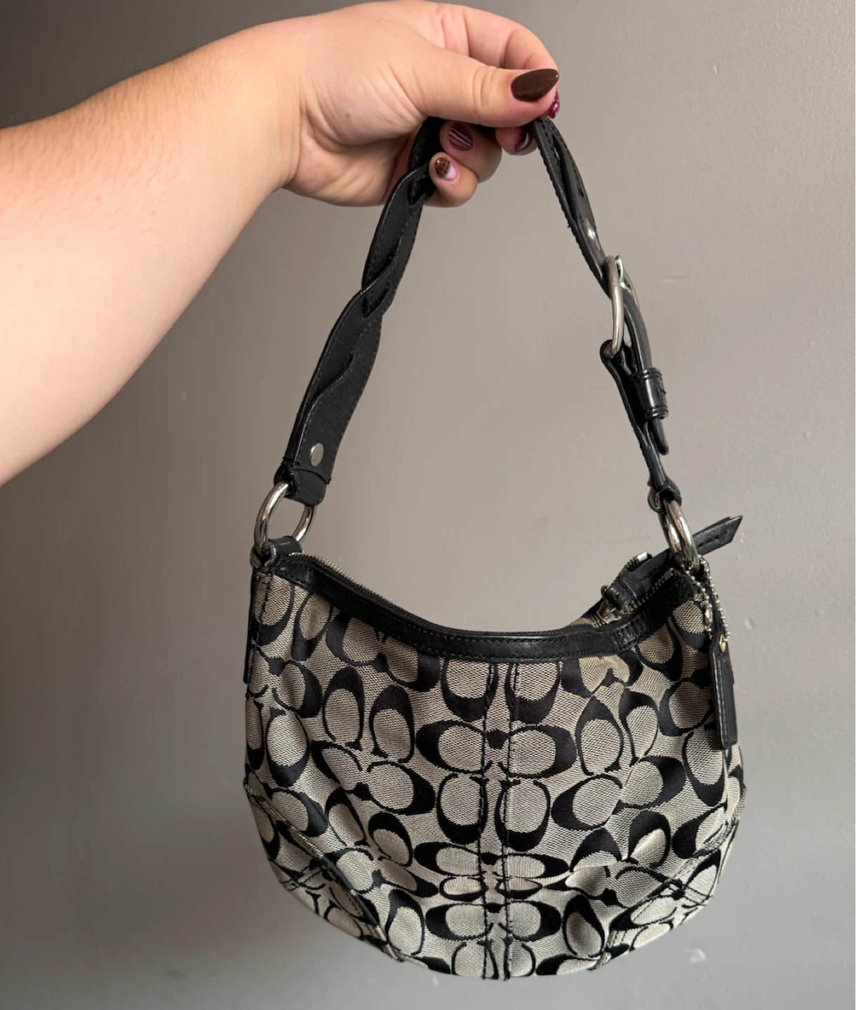 Coach Signature Monogram Soho Hobo Shoulder Bag