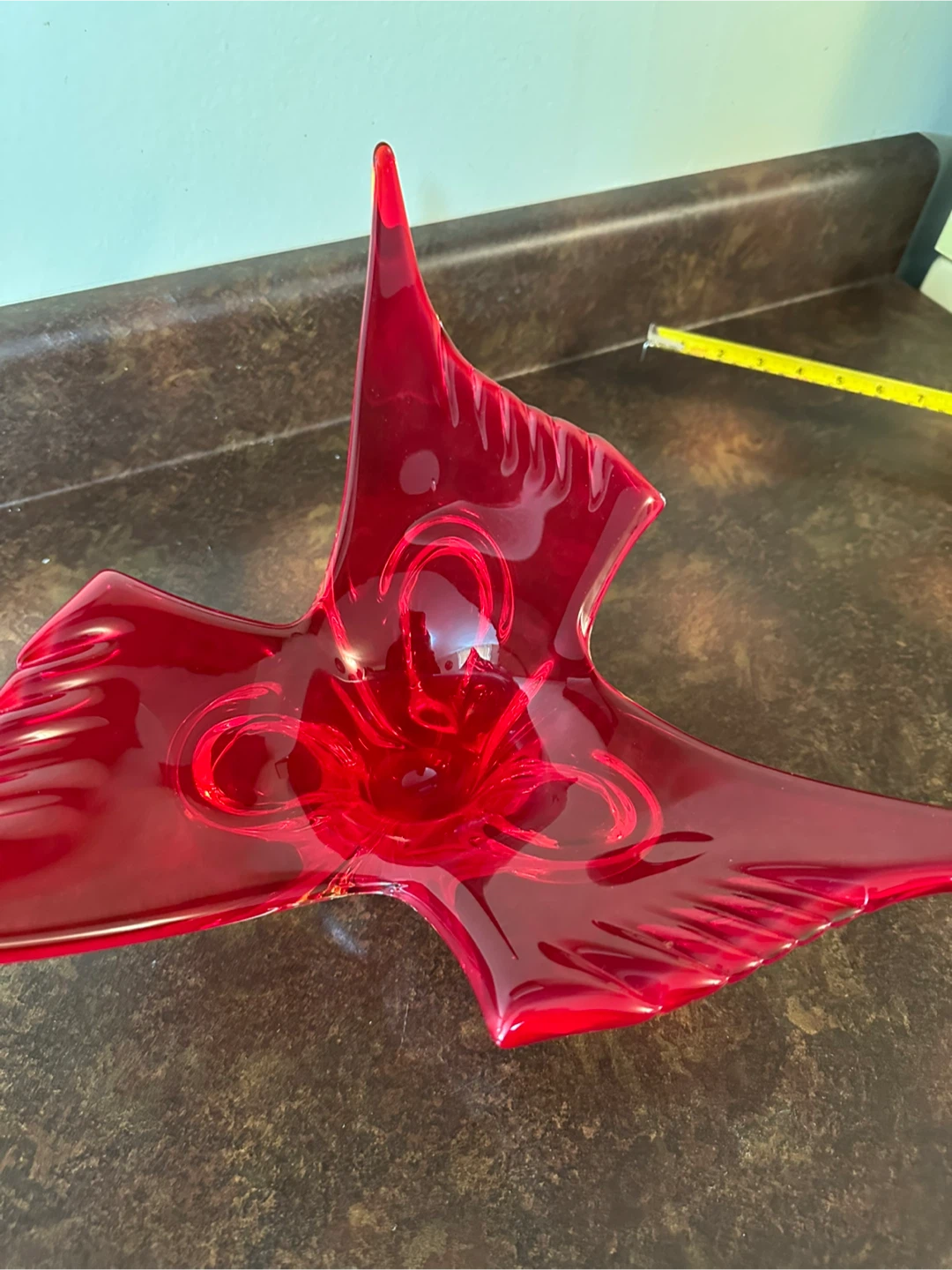 Vintage Ruby Red Art Glass Bird Bowl - photo 2