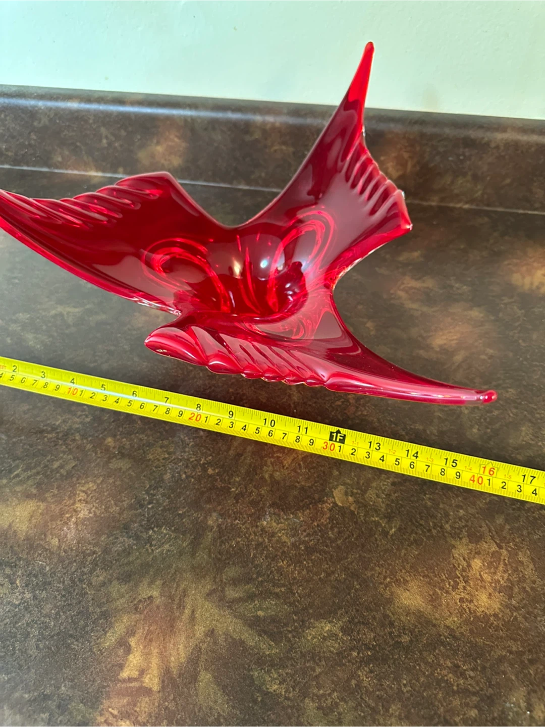 Vintage Ruby Red Art Glass Bird Bowl - photo 3