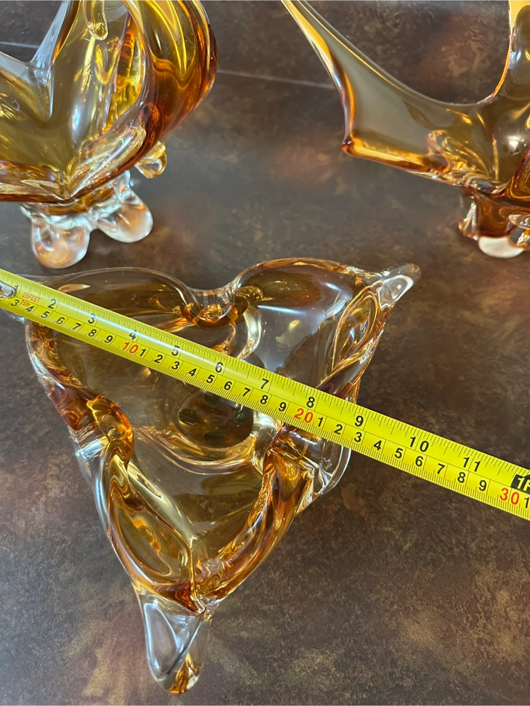 Vintage Amber Art Glass Bowls Set - photo 2