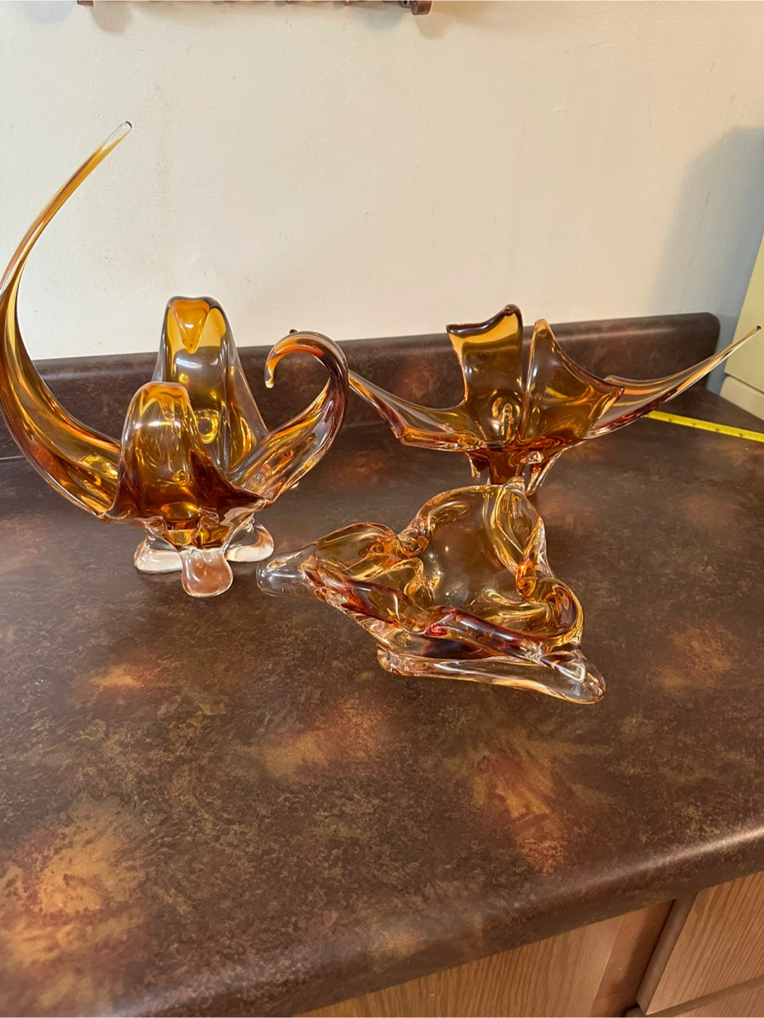 Vintage Amber Art Glass Bowls Set - photo 5