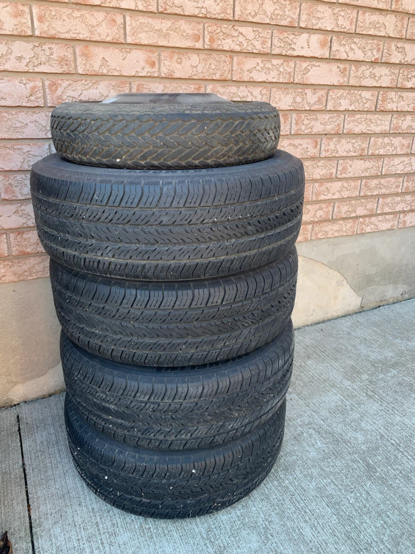 Set of 4 Michelin Harmony Tires and Spare