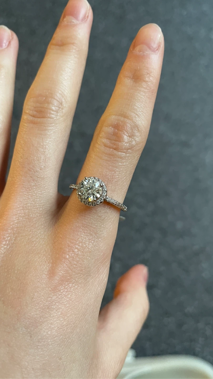 $200 obo 1.0ct Moissanite Halo Ring