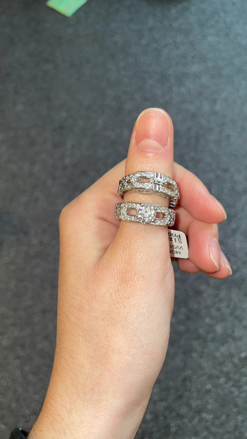 $250 obo Authentic Couples Moissanite Ring Set