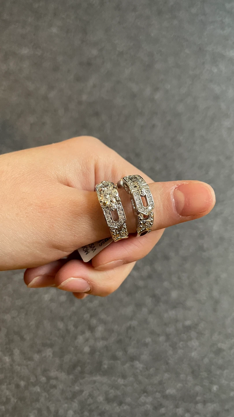 $250 obo Authentic Couples Moissanite Ring Set - photo 2