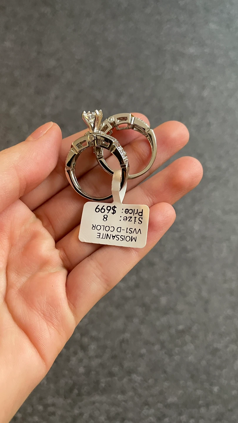 $250 obo Authentic Couples Moissanite Ring Set - photo 5