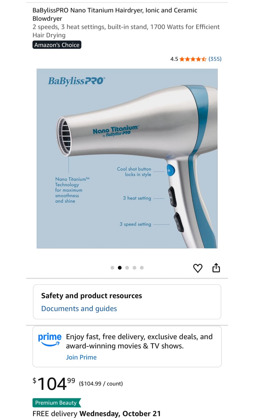 BaBylissPRO Nano Titanium Hair Dryer - photo 2